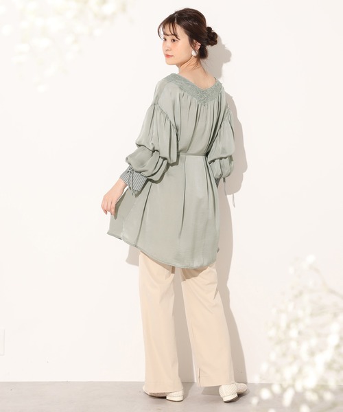 one after another NICE CLAUP(ワンアフターアナザーナイスクラップ)の「vintage羽織りワンピース(チュニック・レディース・ピンク/アイボリー/ミント・FREE)」の14枚目の写真