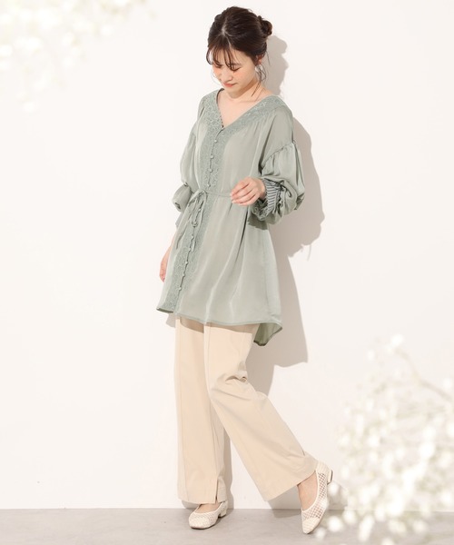 one after another NICE CLAUP(ワンアフターアナザーナイスクラップ)の「vintage羽織りワンピース(チュニック・レディース・ピンク/アイボリー/ミント・FREE)」の16枚目の写真