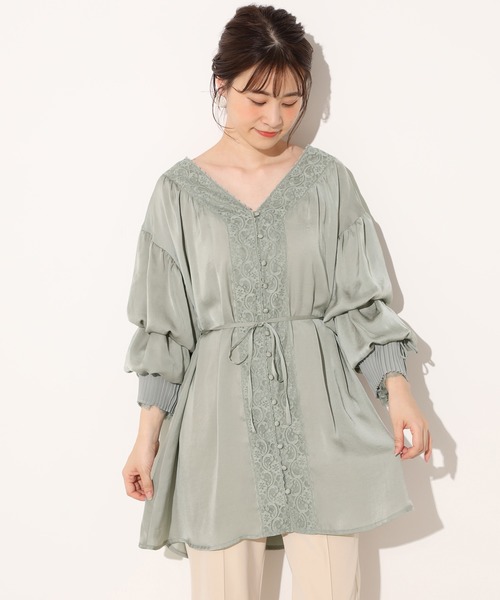 one after another NICE CLAUP(ワンアフターアナザーナイスクラップ)の「vintage羽織りワンピース(チュニック・レディース・ピンク/アイボリー/ミント・FREE)」の11枚目の写真
