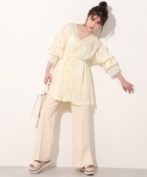 one after another NICE CLAUP(ワンアフターアナザーナイスクラップ)の「vintage羽織りワンピース(チュニック・レディース・ピンク/アイボリー/ミント・FREE)」の18枚目の写真