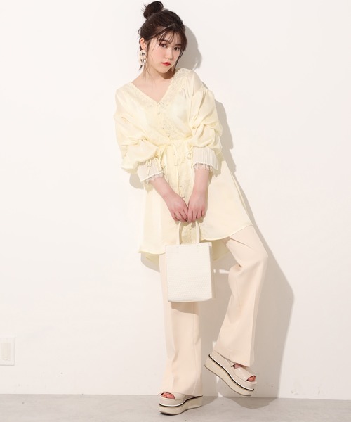 one after another NICE CLAUP(ワンアフターアナザーナイスクラップ)の「vintage羽織りワンピース(チュニック・レディース・ピンク/アイボリー/ミント・FREE)」の12枚目の写真