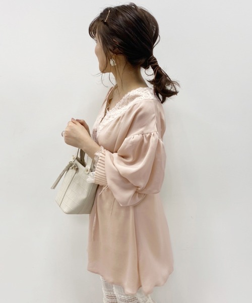 one after another NICE CLAUP(ワンアフターアナザーナイスクラップ)の「vintage羽織りワンピース(チュニック・レディース・ピンク/アイボリー/ミント・FREE)」の20枚目の写真