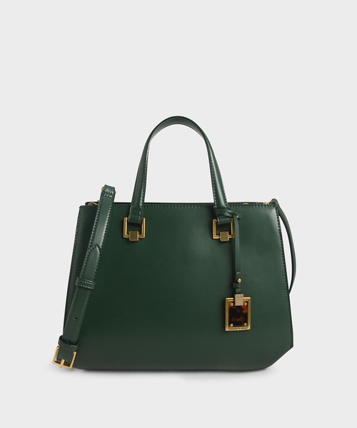CHARLES & KEITH(チャールズ & キース)の「クラシック ストラクチャードハンドバッグ / Classic Structured Handbag(トートバッグ・レディース・ブラック/カーキ/イエロー/グリーン/クリーム・L)」の4枚目の写真