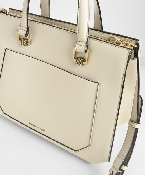 CHARLES & KEITH(チャールズ & キース)の「クラシック ストラクチャードハンドバッグ / Classic Structured Handbag(トートバッグ・レディース・ブラック/カーキ/イエロー/グリーン/クリーム・L)」の17枚目の写真