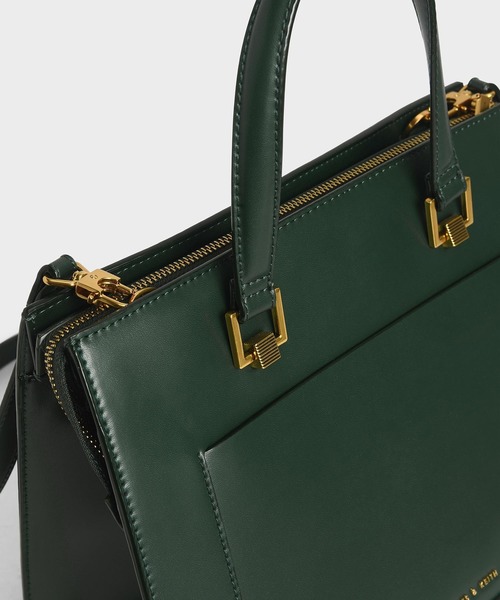 CHARLES & KEITH(チャールズ & キース)の「クラシック ストラクチャードハンドバッグ / Classic Structured Handbag(トートバッグ・レディース・ブラック/カーキ/イエロー/グリーン/クリーム・L)」の11枚目の写真