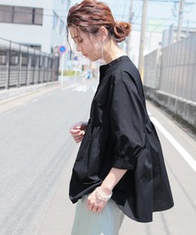 reca | バンドカラーボリューム袖ギャザーフレアシャツ(シャツ/ブラウス)