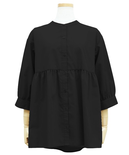 reca（レカ）の「バンドカラーボリューム袖ギャザーフレアシャツ（シャツ/ブラウス・レディース・グリーン系その他/オフホワイト/ブラック/ベージュ・L/M）」の13枚目の写真