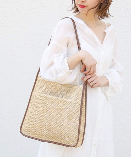 Chico（チコ）の「パイピングメッシュトートバッグ（トートバッグ・レディース・ベージュ/ブラウン/アイボリー/ブラック/ダークブラウン・FREE）」の11枚目の写真