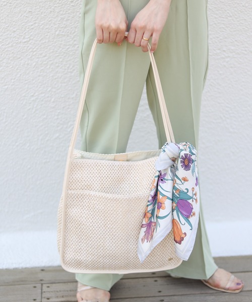 Chico（チコ）の「パイピングメッシュトートバッグ（トートバッグ・レディース・ベージュ/ブラウン/アイボリー/ブラック/ダークブラウン・FREE）」の13枚目の写真