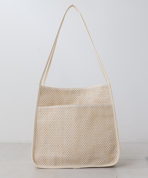 Chico（チコ）の「パイピングメッシュトートバッグ（トートバッグ・レディース・ベージュ/ブラウン/アイボリー/ブラック/ダークブラウン・FREE）」の6枚目の写真