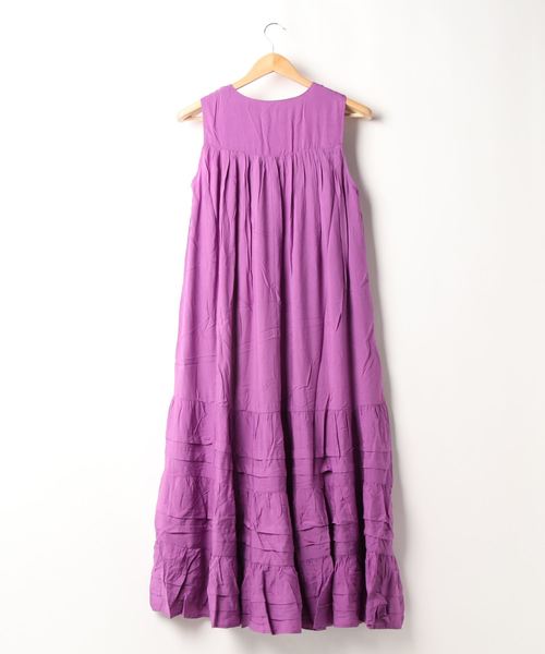 coca（coca）（コカ）の「ティアードワンピース（ワンピース・レディース・ホワイト/ブラック/エメラルド/パープル・ONE SIZE）」の5枚目の写真