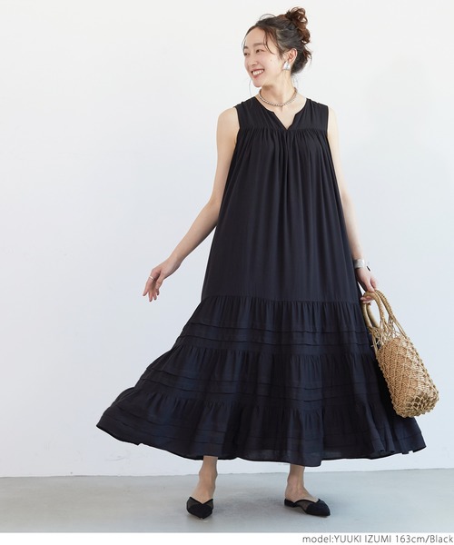 coca（coca）（コカ）の「ティアードワンピース（ワンピース・レディース・ホワイト/ブラック/エメラルド/パープル・ONE SIZE）」の17枚目の写真