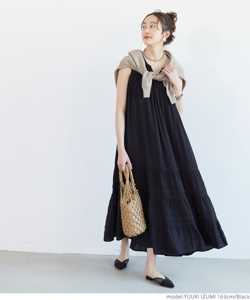 coca（coca）（コカ）の「ティアードワンピース（ワンピース・レディース・ホワイト/ブラック/エメラルド/パープル・ONE SIZE）」の14枚目の写真