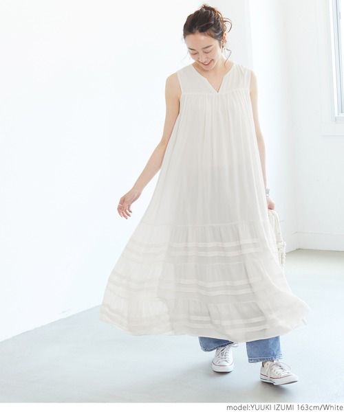 coca（coca）（コカ）の「ティアードワンピース（ワンピース・レディース・ホワイト/ブラック/エメラルド/パープル・ONE SIZE）」の21枚目の写真