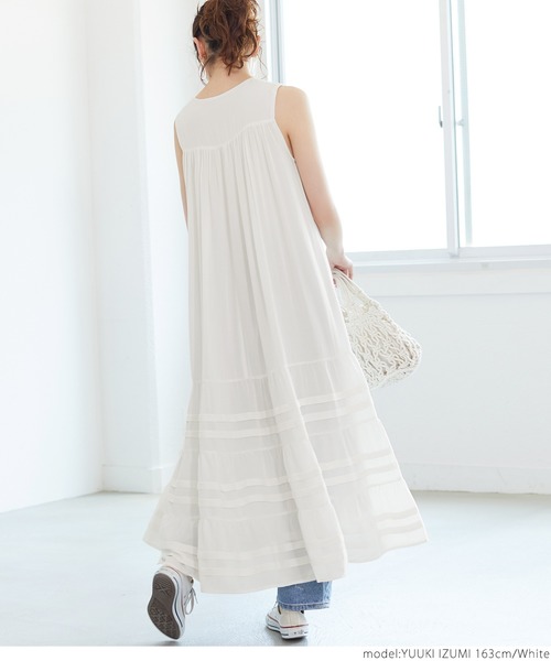 coca（coca）（コカ）の「ティアードワンピース（ワンピース・レディース・ホワイト/ブラック/エメラルド/パープル・ONE SIZE）」の18枚目の写真