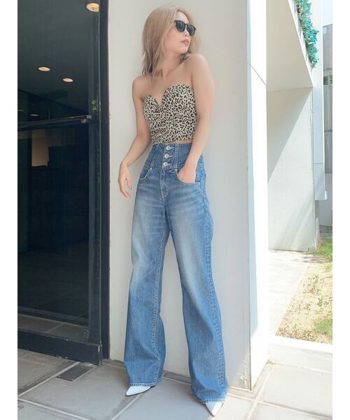 GYDA（ジェイダ）の「バックレースアップHWデニムパンツ（デニムパンツ・レディース・ブルー/インディゴブルー・X-SMALL/SMALL/MEDIUM）」の3枚目の写真