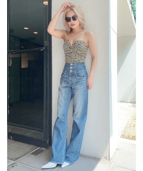 GYDA（ジェイダ）の「バックレースアップHWデニムパンツ（デニムパンツ・レディース・ブルー/インディゴブルー・X-SMALL/SMALL/MEDIUM）」の4枚目の写真