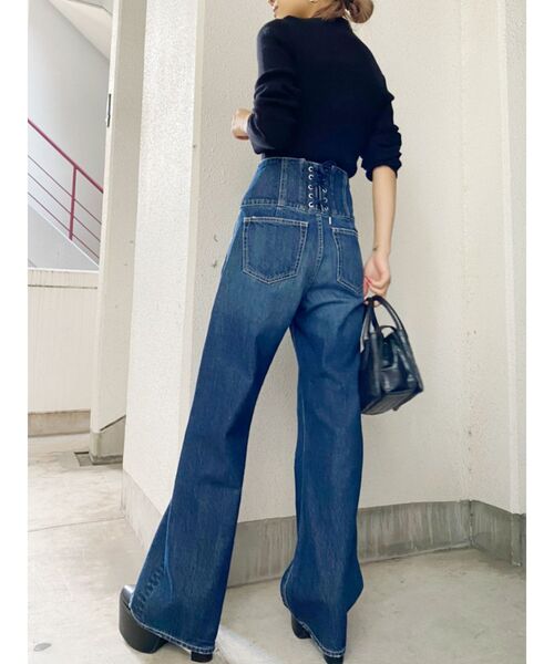 GYDA（ジェイダ）の「バックレースアップHWデニムパンツ（デニムパンツ・レディース・ブルー/インディゴブルー・X-SMALL/SMALL/MEDIUM）」の9枚目の写真