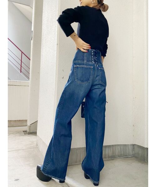 GYDA（ジェイダ）の「バックレースアップHWデニムパンツ（デニムパンツ・レディース・ブルー/インディゴブルー・X-SMALL/SMALL/MEDIUM）」の10枚目の写真