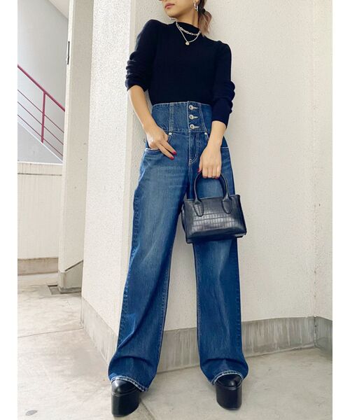 GYDA（ジェイダ）の「バックレースアップHWデニムパンツ（デニムパンツ・レディース・ブルー/インディゴブルー・X-SMALL/SMALL/MEDIUM）」の11枚目の写真