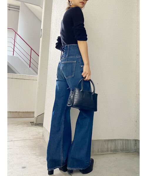 GYDA（ジェイダ）の「バックレースアップHWデニムパンツ（デニムパンツ・レディース・ブルー/インディゴブルー・X-SMALL/SMALL/MEDIUM）」の12枚目の写真