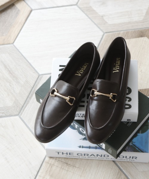 VIVIAN（ヴィヴィアン）の「ソフトスクエアトゥビット付きローファー（ローファー・レディース・ブラック/ダークブラウン/ブラウン・LL/S/M/L）」の3枚目の写真
