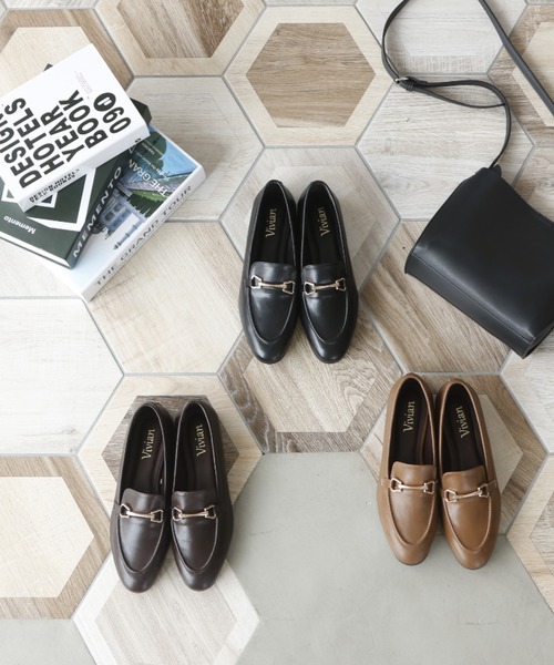 VIVIAN（ヴィヴィアン）の「ソフトスクエアトゥビット付きローファー（ローファー・レディース・ブラック/ダークブラウン/ブラウン・LL/S/M/L）」の4枚目の写真