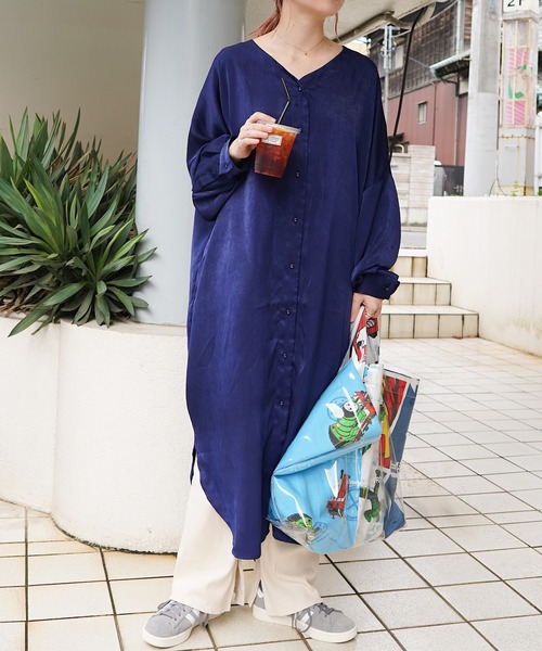 nimiru（ニミル）の「サテンワンピース（ワンピース・レディース・ネイビー/イエロー/グリーン・FREE）」の8枚目の写真