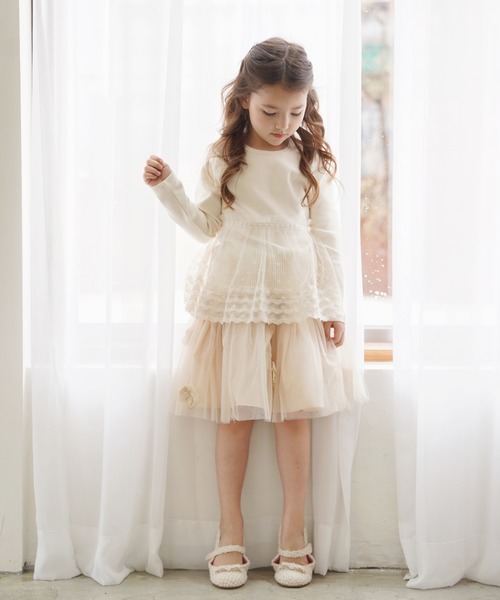 Rora（ローラ）の「ナタリーナ チュールスカート（スカート・キッズ・クリーム・110cm/100cm/120cm/130cm/140cm）」の5枚目の写真