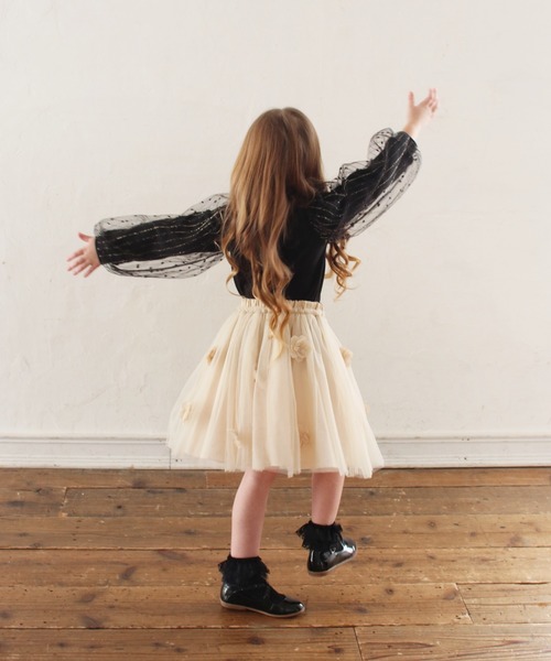 Rora（ローラ）の「ナタリーナ チュールスカート（スカート・キッズ・クリーム・110cm/100cm/120cm/130cm/140cm）」の7枚目の写真