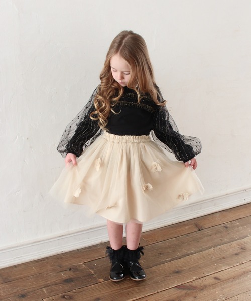 Rora（ローラ）の「ナタリーナ チュールスカート（スカート・キッズ・クリーム・110cm/100cm/120cm/130cm/140cm）」の13枚目の写真