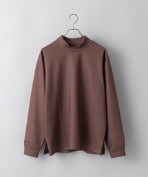 CIAOPANIC | チェック プリント モックネック ポンチ Tシャツ/ビッグシルエットロンT(Tシャツ/カットソー)