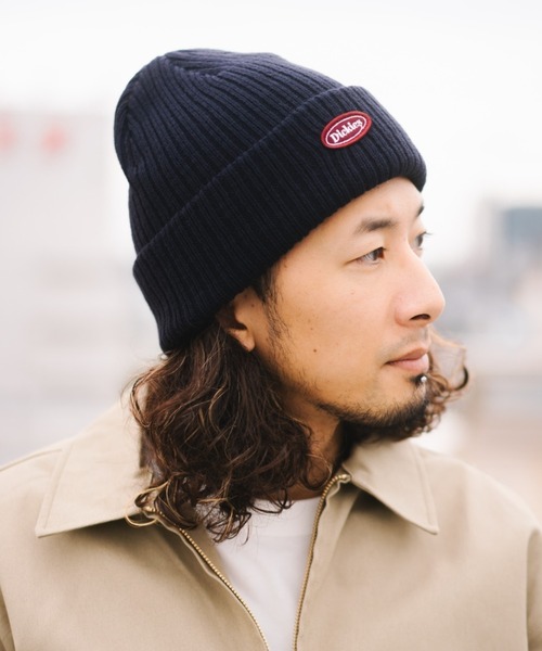 Dickies(ディッキーズ)の「Dickies CALIF LOGO WAPPEN KNIT CAP(ニットキャップ/ビーニー・レディース・オフホワイト/カーキ/ネイビー/ワイン/ブラック/グレー/オレンジ/インディゴブルー・FREE)」の5枚目の写真