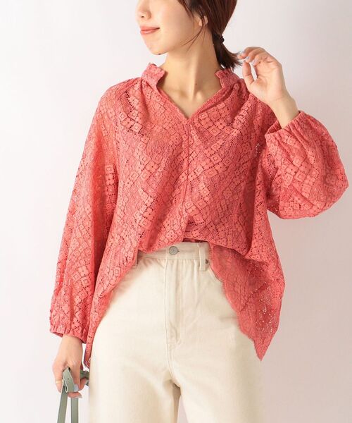 ships any キーネック レース ブラウス セール】SHIPS any: キーネック レース ブラウス◇（シャツ
