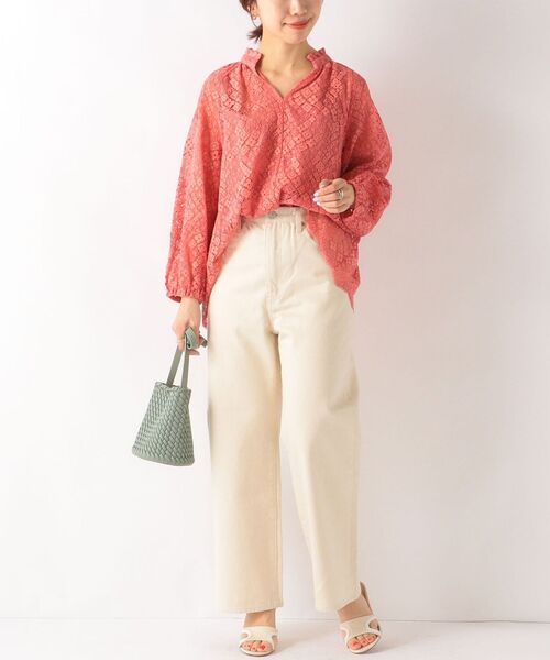 セール】SHIPS any: キーネック レース ブラウス◇（シャツ/ブラウス