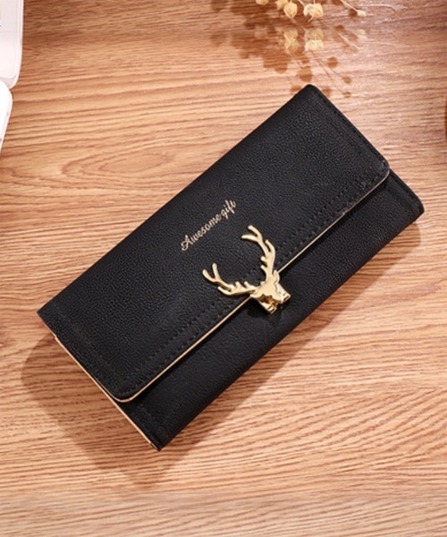 セール 大容量 たっぷり収納 鹿チャーム かわいい レター型 長財布 財布 Aimoha アイモハ のファッション通販 Zozotown