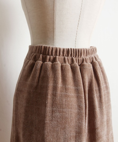 tocco closet(トッコ クローゼット)の「フラワーレース装飾Vネックトップス×フレアスカートのモールニットソーセットアップ(ワンピース・レディース・グレー系その他/ブラウン系その他・M)」の21枚目の写真
