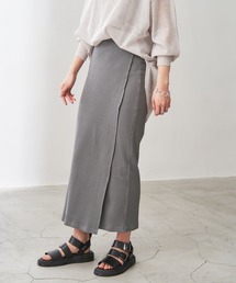 リブ ラップロングスカート
