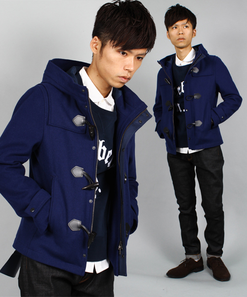 UNION STATION（ユニオンステーション）の「<FINEBOYS11月号 P119掲載　菅谷哲也さん 宮城大樹さん着用商品>メルトンショートダッフル(UNION STATION)（ダッフルコート・メンズ・ブルー/グリーン/キャメル/ネイビー/グレー・LL/LARGE/MEDIUM）」の4枚目の写真