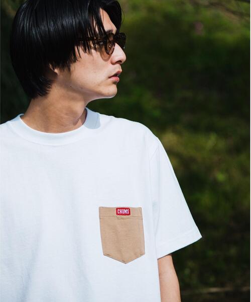 CHUMS（チャムス）の「別注 [ チャムス ] CHUMS GLR カラー ポケット Tシャツ ポケT カットソー（Tシャツ/カットソー・メンズ・ホワイト/ブラック・S/M/XL/L）」の3枚目の写真