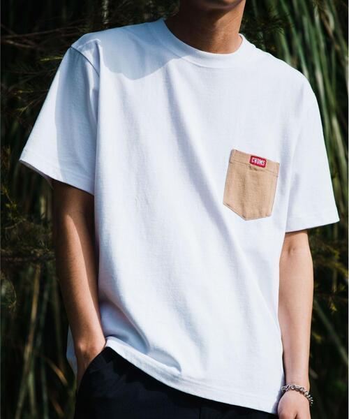 CHUMS（チャムス）の「別注 [ チャムス ] CHUMS GLR カラー ポケット Tシャツ ポケT カットソー（Tシャツ/カットソー・メンズ・ホワイト/ブラック・S/M/XL/L）」の4枚目の写真