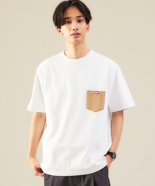 CHUMS（チャムス）の「別注 [ チャムス ] CHUMS GLR カラー ポケット Tシャツ ポケT カットソー（Tシャツ/カットソー・メンズ・ホワイト/ブラック・S/M/XL/L）」の5枚目の写真