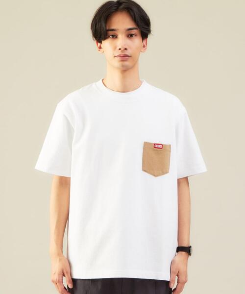 CHUMS（チャムス）の「別注 [ チャムス ] CHUMS GLR カラー ポケット Tシャツ ポケT カットソー（Tシャツ/カットソー・メンズ・ホワイト/ブラック・S/M/XL/L）」の7枚目の写真
