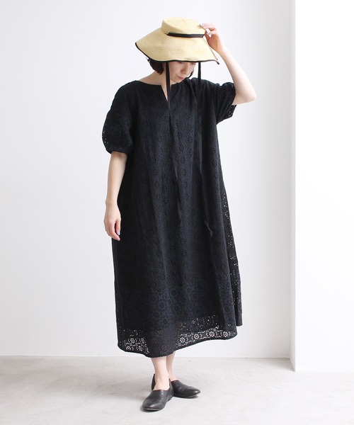 インドレース刺繍 バルーンスリーブワンピース ワンピース Yuni ユニ のファッション通販 Zozotown