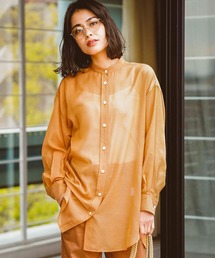 バンドカラーシアーシャツ