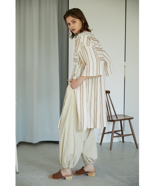 希少 黒入荷！ BLACK linen MOUSSY（ブラックバイマウジー）の「stripe BY トップス