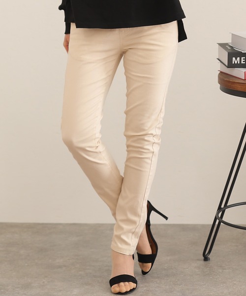 ElegChic(エレグシック)の「ストレッチスキニーパンツ(チノパンツ・レディース・アイボリー/ベージュ/ブラック/チャコール/カーキ/オフホワイト・L/M)」の2枚目の写真