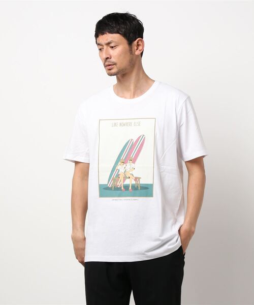 JEANS MATE（ジーンズメイト）の「【ZERO STAIN】サーフプリントＴシャツ　汗染み防止（Tシャツ/カットソー・メンズ・ホワイト/サックスブルー/その他1/その他3/レッド/その他2/ネイビー/ホワイト系その他/カーキ/ブルー/その他4/ピンク系その他/ベージュ/ブルー系その他・MEDIUM/SMALL/X-LARGE/LARGE）」の13枚目の写真