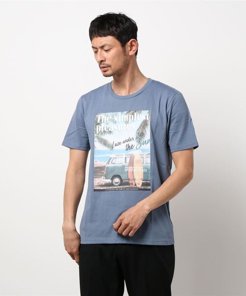 JEANS MATE（ジーンズメイト）の「【ZERO STAIN】サーフプリントＴシャツ　汗染み防止（Tシャツ/カットソー・メンズ・ホワイト/サックスブルー/その他1/その他3/レッド/その他2/ネイビー/ホワイト系その他/カーキ/ブルー/その他4/ピンク系その他/ベージュ/ブルー系その他・MEDIUM/SMALL/X-LARGE/LARGE）」の7枚目の写真