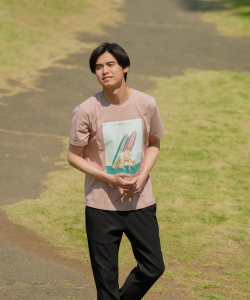JEANS MATE（ジーンズメイト）の「【ZERO STAIN】サーフプリントＴシャツ　汗染み防止（Tシャツ/カットソー・メンズ・ホワイト/サックスブルー/その他1/その他3/レッド/その他2/ネイビー/ホワイト系その他/カーキ/ブルー/その他4/ピンク系その他/ベージュ/ブルー系その他・MEDIUM/SMALL/X-LARGE/LARGE）」の10枚目の写真